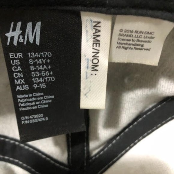 RARE 2016 RUN DMC H&M Gray Hip-Hop Snapback Baseball Cap Hat - Picture 4 of 5